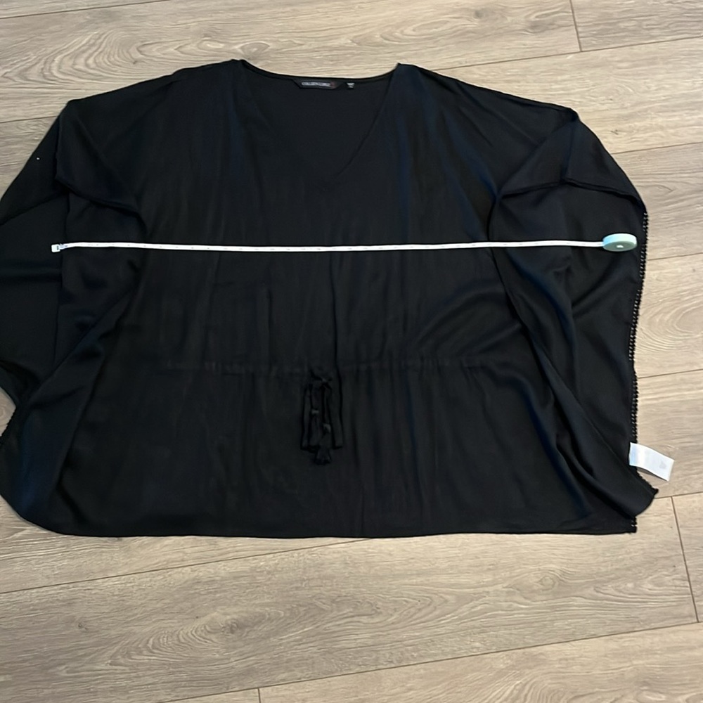 NWOT Colleen Lopez Black Linen Poncho Top Size 3X - Picture 9 of 12